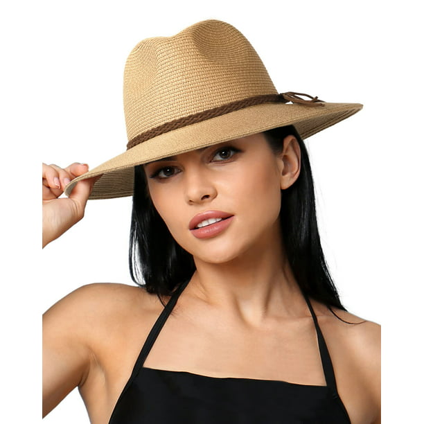 Sun Hat Women Cap Jazz Cap Summer Hat for Girl Beach Cap Grass Yarn Panama Hat 